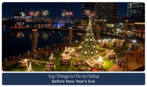 Tourists enjoying Dubai before New Year Eve