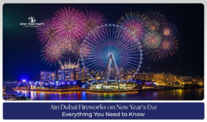 Ain Dubai Fireworks on New Year's Eve lighting up the Dubai skyline with spectacular celebrations