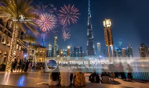 Visitors enjoying free New Year attractions and fireworks in Dubai