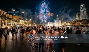 Dubai New Year’s Eve celebrations with fireworks.