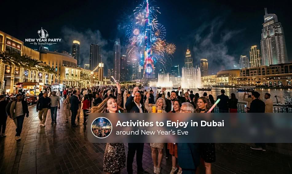 Dubai New Year’s Eve celebrations with fireworks.