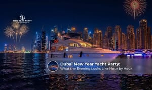 Dubai New Year yacht party timeline.