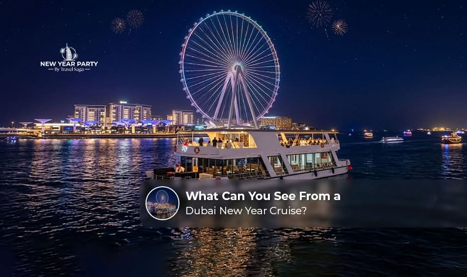 Dubai New Year cruise experience with stunning skyline views.