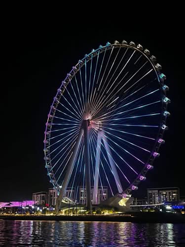 Ain Wheel Dubai during New Year's Eve with spectacular waterfront celebrations