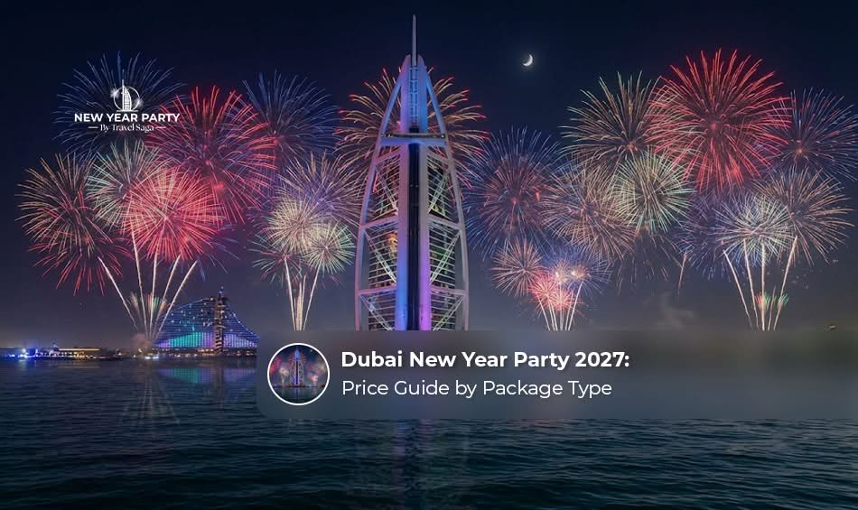 Dubai New Year Party 2027 with fireworks, music, and festive celebrations.